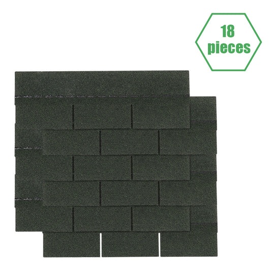 18 Pcs Self Adhesive Asphalt Shingles Bitumen Roofing Green