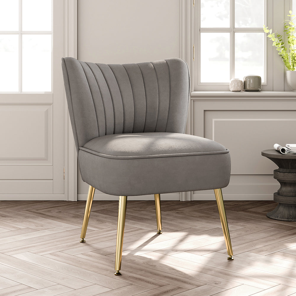 Velvet Cocktail Accent Chair Grey Bathroom Deco
