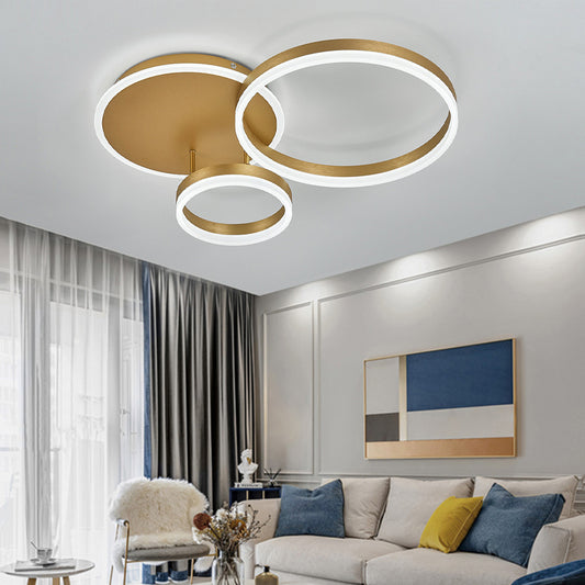 Modern Round LED Chandelier Ceiling Light  3 Circle Cool White