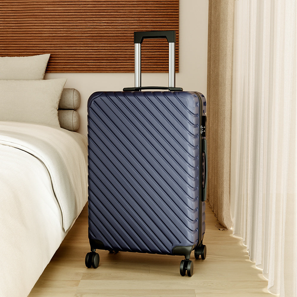 Blue 24 inch Lightweight Hardside Travel Suitcase with Wheels Bathroom Deco
