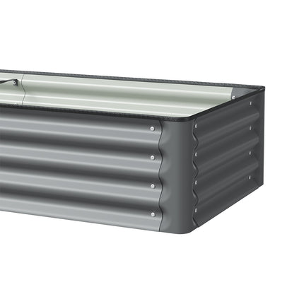 Rectangular Galvanized Steel Raised Garden Bed 180cm x 60cm