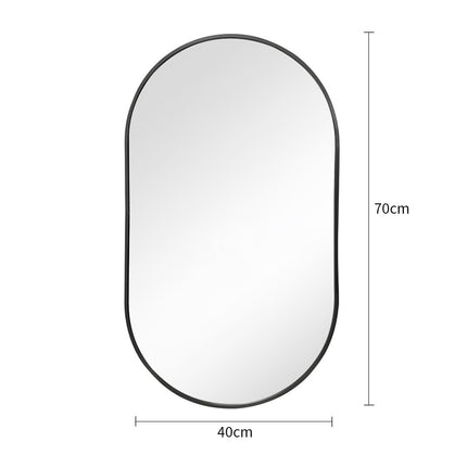 Black 70cm Oval Bathroom Vanity Mirror Wall Mirror