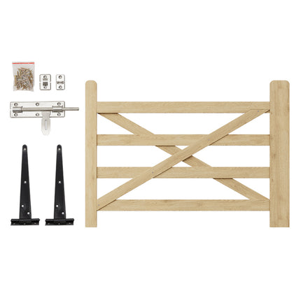 Wooden Garden Gate with Door Latch 120cm x 90cm