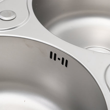 Catering Stainless Steel Double Kitchen Sink Laundry Topmount Round