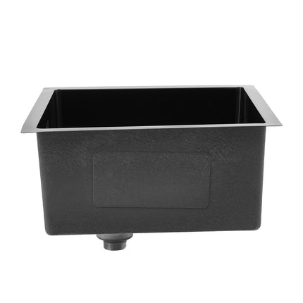 Black Single-bowl Black Drop-in Stainless Steel Kitchen Sink