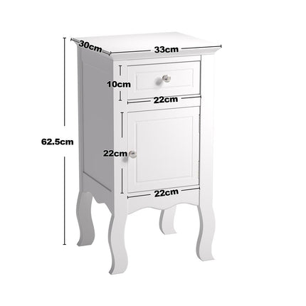 Wooden Bedside Table Nightstand with Drawer 33x62 cm