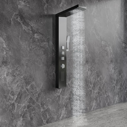 Black Stainless Steel Exposed Shower Tower Panel