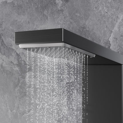 Black Stainless Steel Exposed Shower Tower Panel