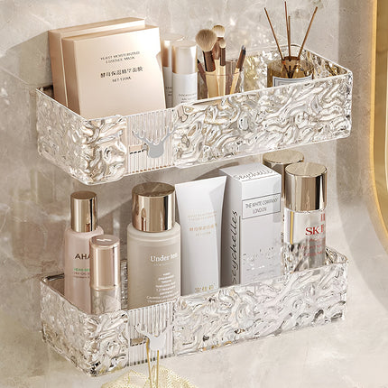 Set of 2 Wall Mounted Rectangular Shower Caddies 28 x 6cm