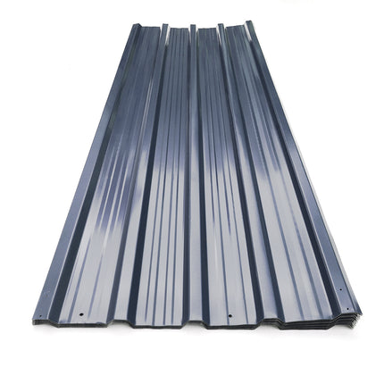 12pcs Metal Steel Corrugated Roof Sheets Roofing Cladding Garage, Black