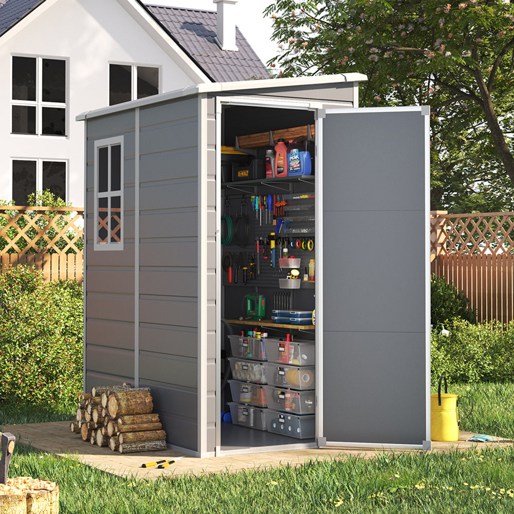 Grey Outdoor Plastic Storage Shed Tool Shed