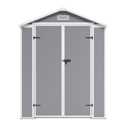 Grey Plastic Outdoor Garden Storage Shed with Deadbolt