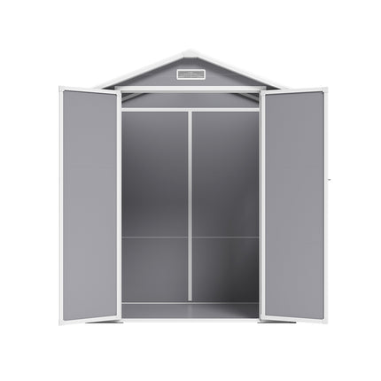 Grey Plastic Outdoor Garden Storage Shed with Deadbolt