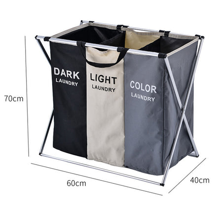Detachable Laundry Basket 3 Section Clothes Sorter Hamper