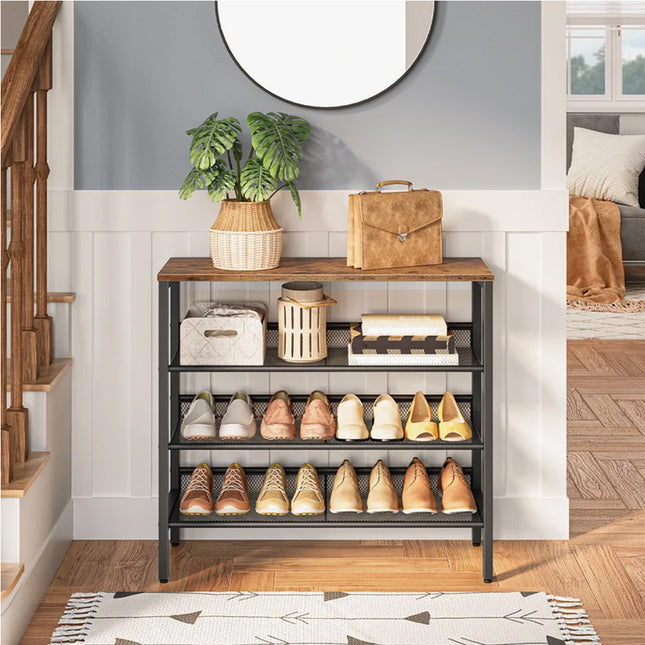 4-Tier Mesh Shelves Shoe Rack