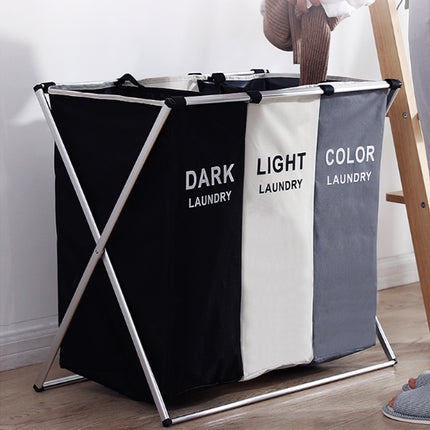 Detachable Laundry Basket 3 Section Clothes Sorter Hamper