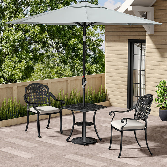 Black Outdoor Bistro Table and Chair Furniture Set