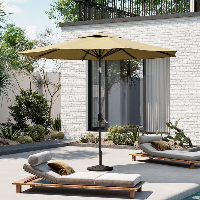 Patio Umbrella Large 3M Traditional Parasol with Decorative Base