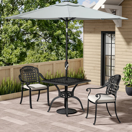 Set of 3 Cast Aluminum Square Outdoor Dining Set