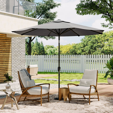 3M Large Rotating Patio Parasol Beach Umbrella for Outdoor Sunshade and Rain No Base