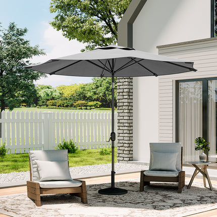 Patio Umbrella 3M Large Traditional Parasol with Resin Base