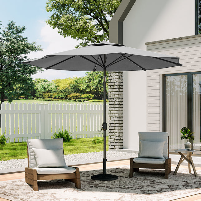 Patio Umbrella 3M Large Traditional Parasol with Resin Base