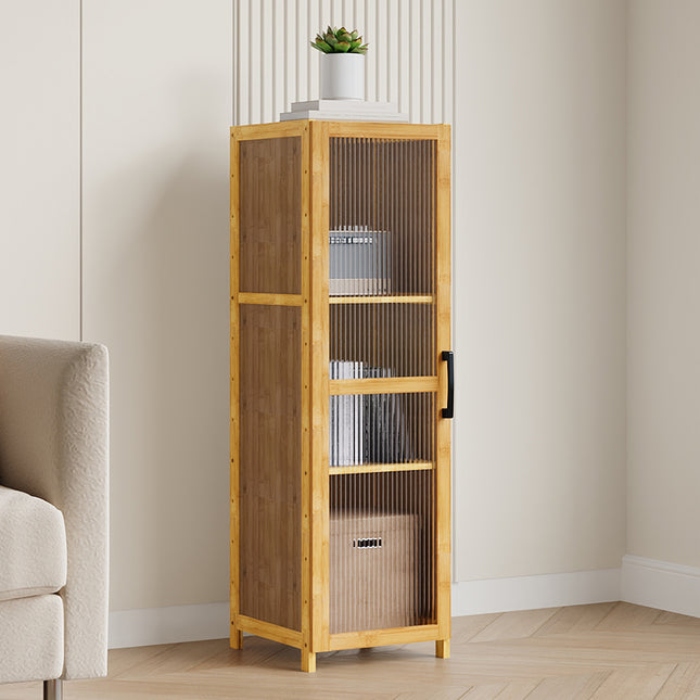 3-Tier Narrow Bookcase Storage Cabinet with Acrylic Door