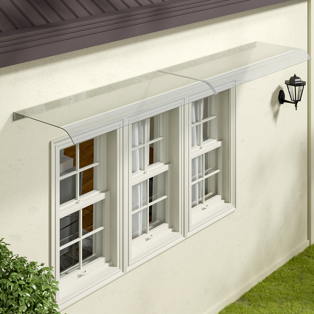 Transparent Awning for Doors and Windows 43cm W Multi-Sizes