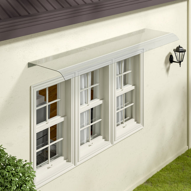Transparent Awning for Doors and Windows 43cm W Multi-Sizes