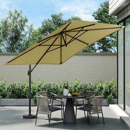 Large Square Canopy Rotating Outdoor Cantilever Parasol with Fillable Base