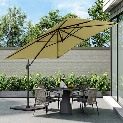 Large Square Canopy Rotating Outdoor Cantilever Parasol with Square Base