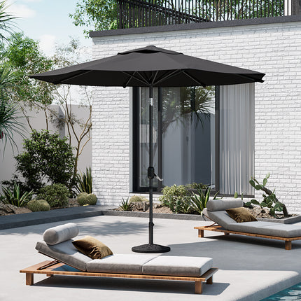 Patio Umbrella 3M Large Traditional Parasol with Resin Base