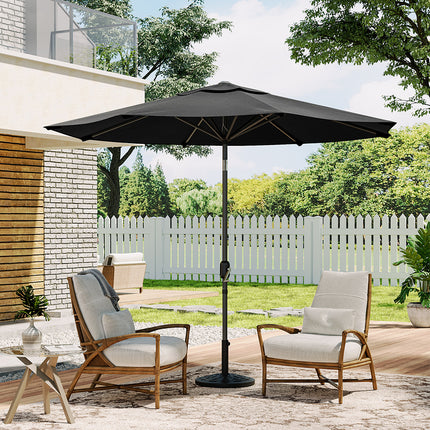 Patio Umbrella 3M Large Traditional Parasol with Resin Base