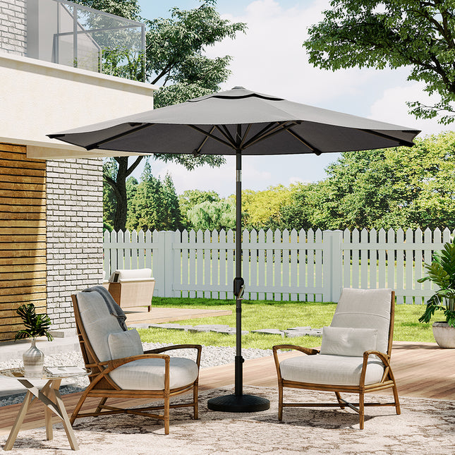 Patio Umbrella 3M Large Traditional Parasol with Resin Base