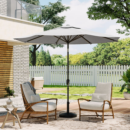 Patio Umbrella 3M Large Traditional Outdoor Parasol with Resin Base