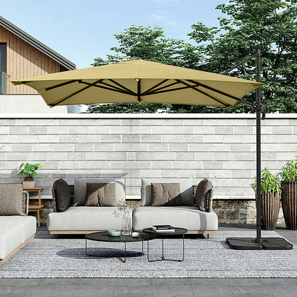 Large Square Canopy Rotating Outdoor Cantilever Parasol with Square Base