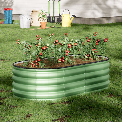 Oval-Shaped Galvanised Steel Raised Garden Bed