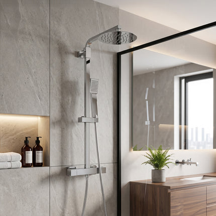 Chrome-Plated Bathroom Thermostatic Shower Mixer Set