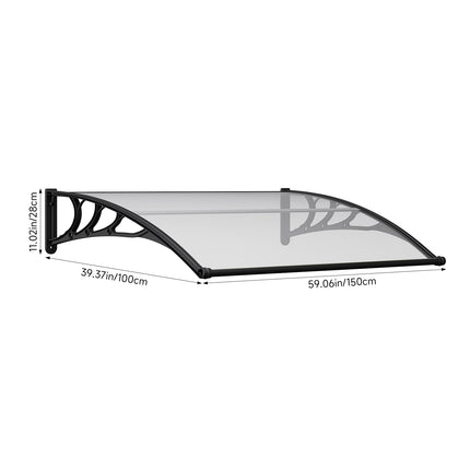 Outdoor Door Canopy Window Awning with Drainage Channel