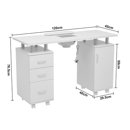 Professional Mobile Manicure Table Nail Desk with Dust Collector