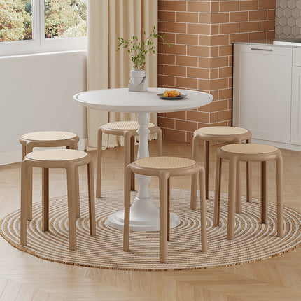 6Pcs Plastic Backless Stacking Stool Dining Chair