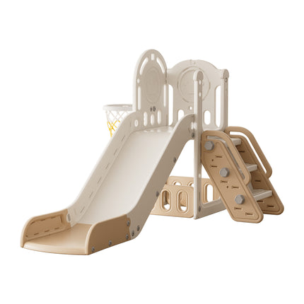 Toddler Slide Playset with Basketball Hoop and Climbing Stairs