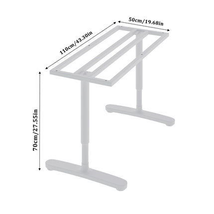 2Pcs Black/ White Adjustable Height Table Underframe