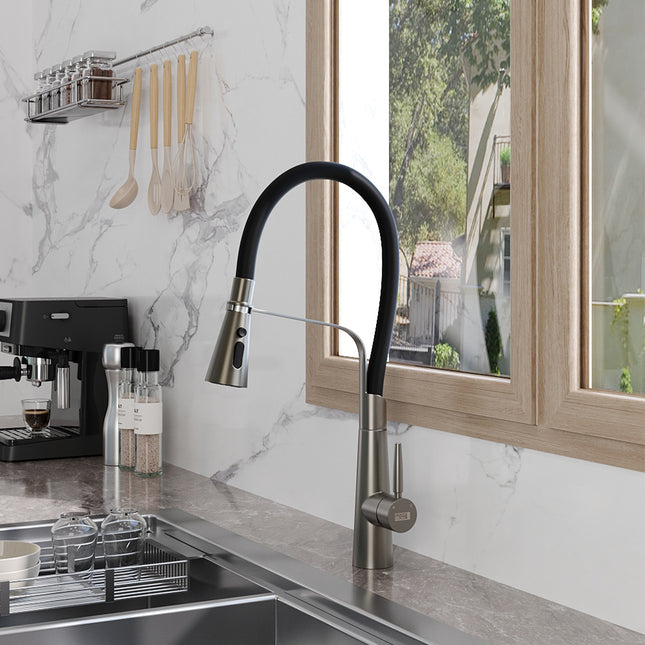 Flexible Silicone Pull-Down Kitchen Faucet