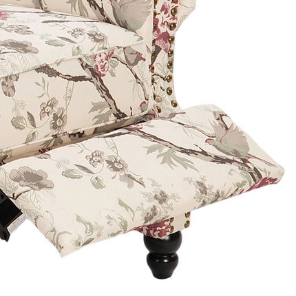 Fabric Upholstered Sofa Pushback Reclining Chair Armchair