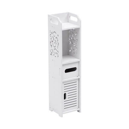 White 68cm H Freestanding Wooden Small Bathroom Cabinet