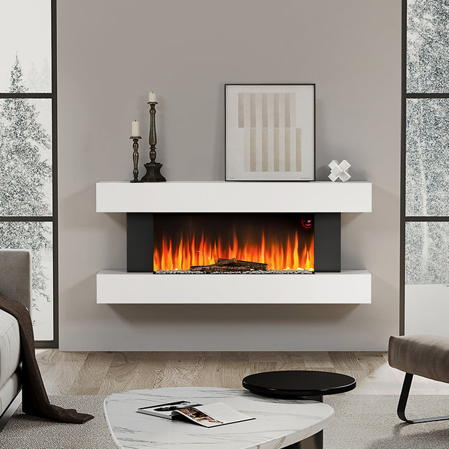 132cm Wall Mounted/Freestanding Electric Fireplace with Mantel