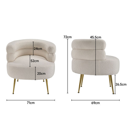 Curved Upholstered Single Sofa Accent Chair
