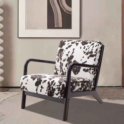 Black and White Spots Velvet Upholstered Armchair