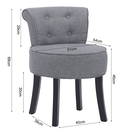 Upholstered Vanity Stool Makeup Dressing Chair